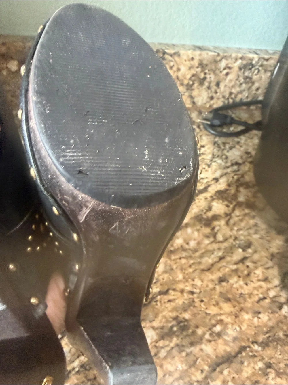 Black Studded Leather Mule Heels - Women's by Michael Kors